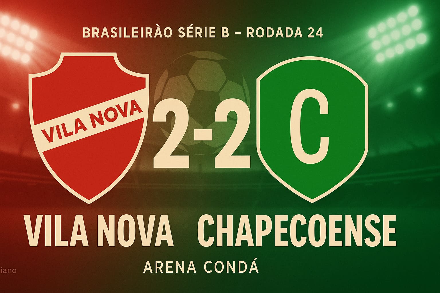 Vila Nova e Chapecoense empatam em jogo eletrizante pela Série B