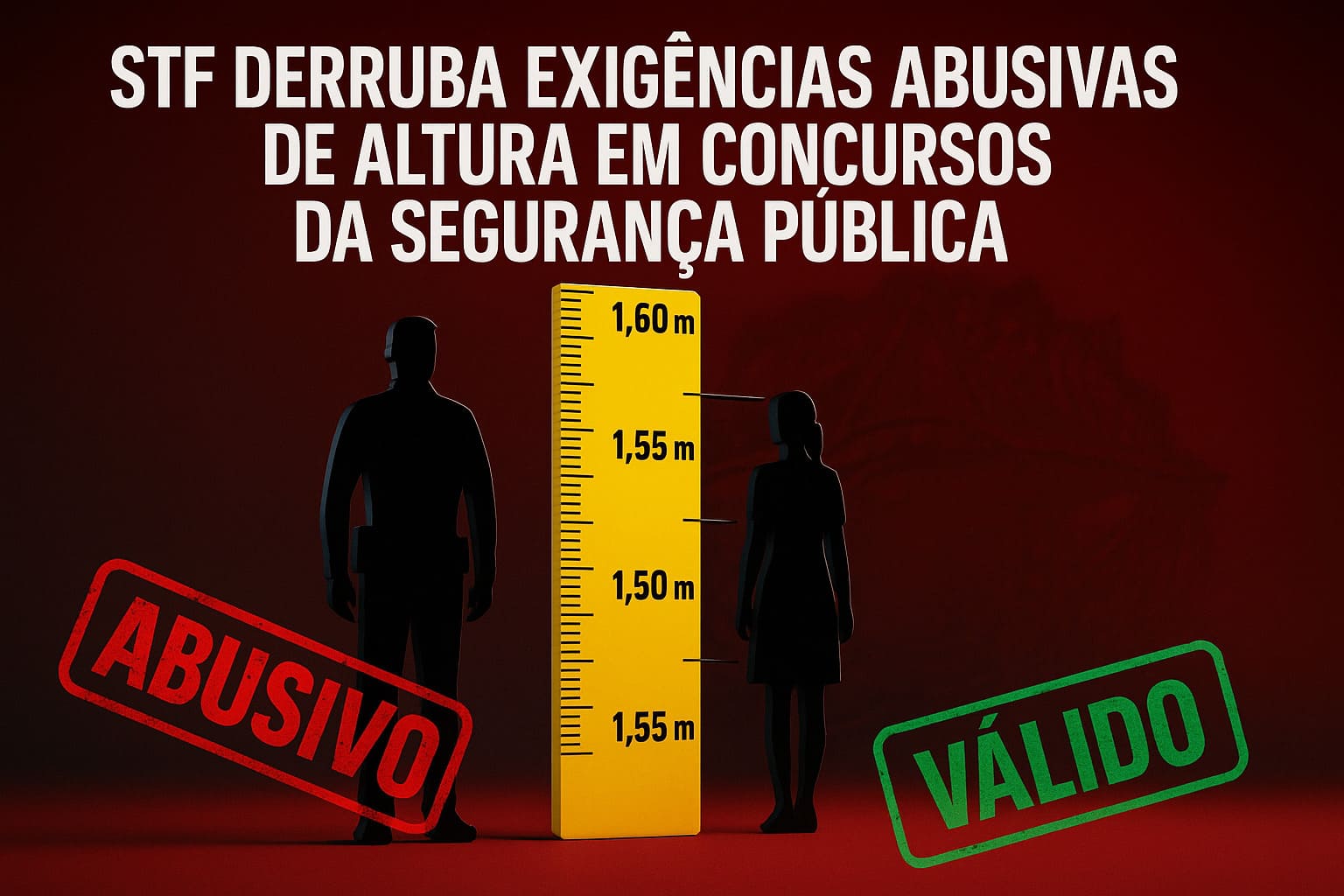 STF derruba exigências abusivas de altura em concursos da segurança pública: sua eliminação pode ser revertida