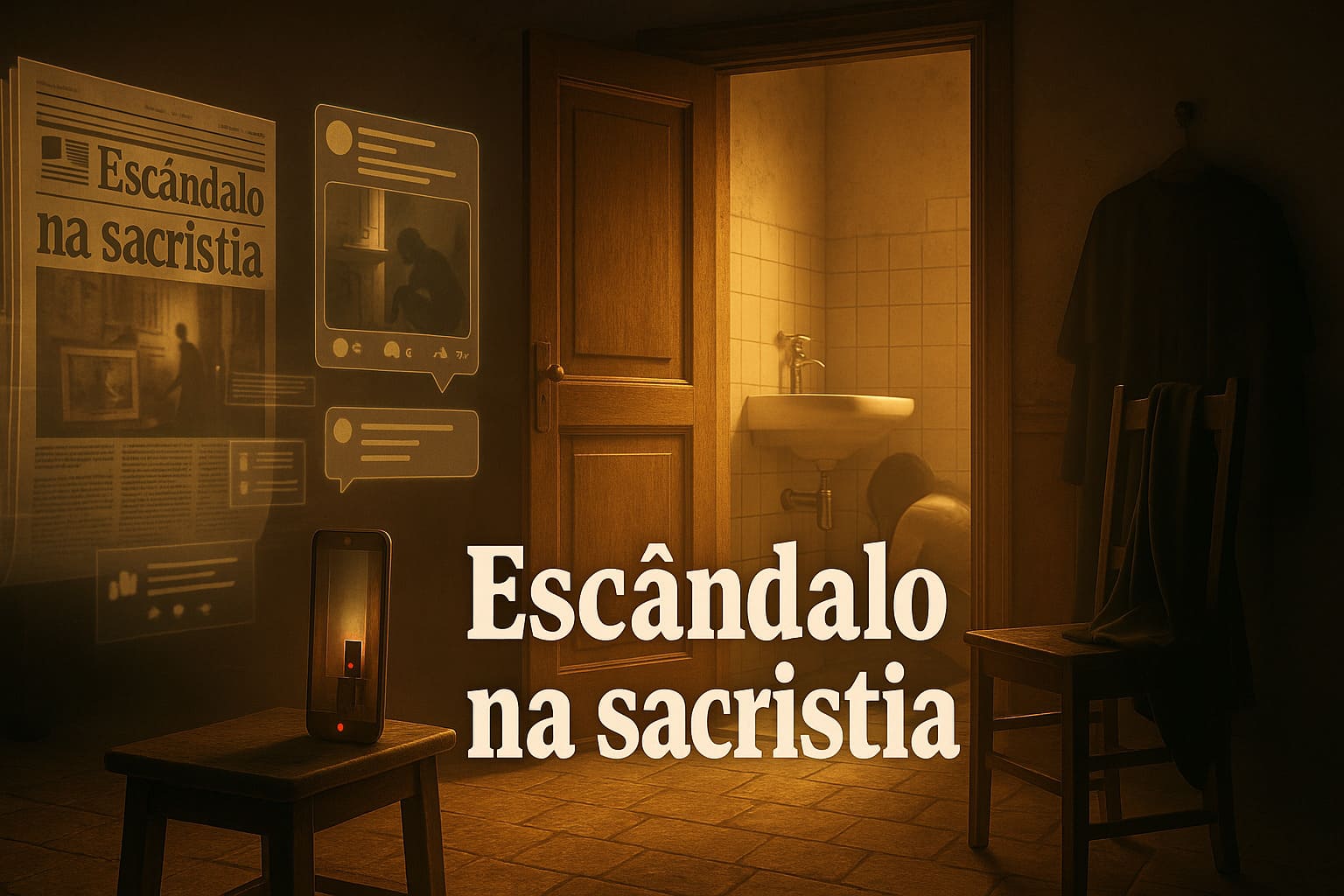 Escândalo na sacristia: padre é flagrado com noiva de fiel escondida debaixo da pia e causa revolta nacional